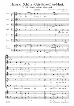 Cover Ich bin ein rechter Weinstock SWV389 für gem Chor und Bc Partitur