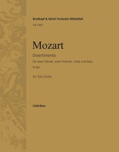 Cover Divertimento D-Dur für Orche- ster, KV 334/320b Violoncello/Kontrabass