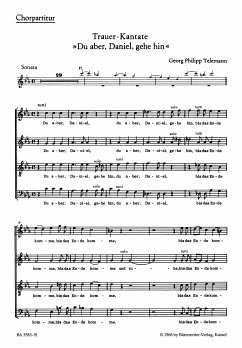 Cover DU ABER, DANIEL, GEHE HIN TRAUER- KANTATE FUER SB SOLI, SATB CHOR UND ORCHESTER CHORPARTITUR (DT)