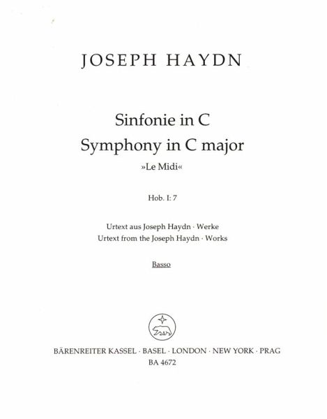 Sinfonie G-Dur Hob.I:7 für Orchester Violoncello/Kontrabass