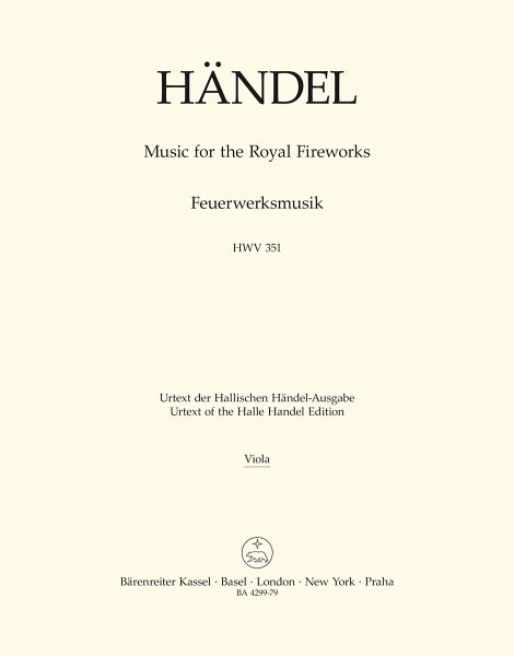 Feuerwerksmusik HWV351 für Orchester Viola
