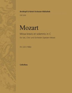 Cover Missa brevis C-Dur KV220 für Soli, Chor, Orchester und Orgel Cello / Baß
