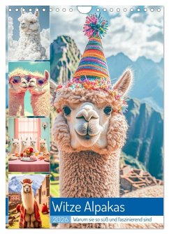 Witzige Alpakas (Wandkalender 2026 DIN A4 hoch), CALVENDO Monatskalender