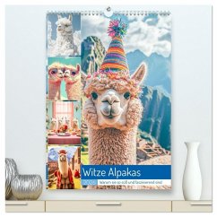 Witzige Alpakas (hochwertiger Premium Wandkalender 2026 DIN A2 hoch), Kunstdruck in Hochglanz