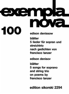 Cover Blätter für Sopran, Violine, Viola und Violoncello Partitur und 3 Stimmen