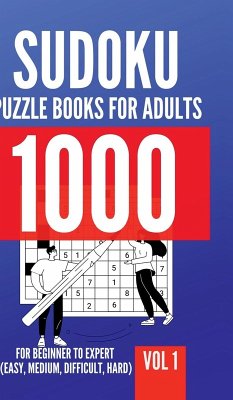 Cover 1000 Sudoku Puzzle Books For Adults For Beginner To Expert (Easy, Medium, Difficult, Hard) Vol 1