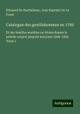 Catalogue des gentilshommes en 1789 Catalogue des gentilshommes en 1789