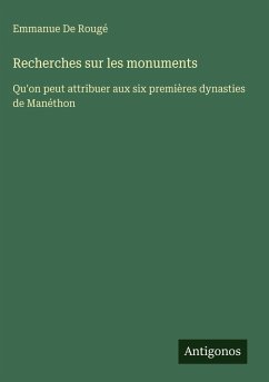 Cover Recherches sur les monuments