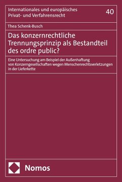 Cover Das konzernrechtliche Trennungsprinzip als Bestandteil des ordre public? (eBook, PDF)
