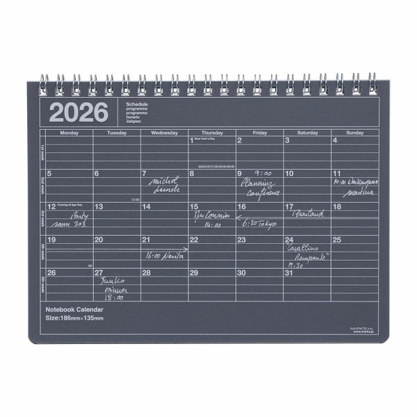 MARK'S 2026 Tischkalender, S // Black MARK'S 2026 Tischkalender, S // Black