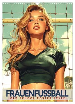 Cover Frauenfußball - Old School Poster Style (Wandkalender 2026 DIN A3 hoch), CALVENDO Monatskalender