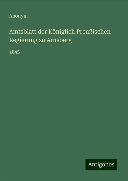 Amtsblatt der Königlich Preußischen Regierung zu Arnsberg