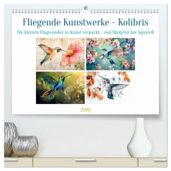 Fliegende Kunstwerke - Kolibris (hochwertiger Premium Wandkalender 2026 DIN A2 quer), Kunstdruck in Hochglanz