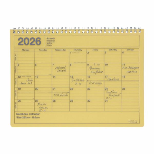 MARK'S 2026 Tischkalender, M // Yellow