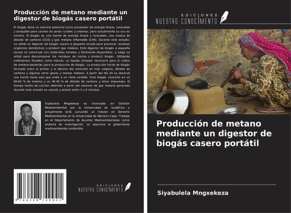 Producción de metano mediante un digestor de biogás casero portátil