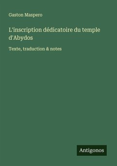 Cover L'inscription dédicatoire du temple d'Abydos