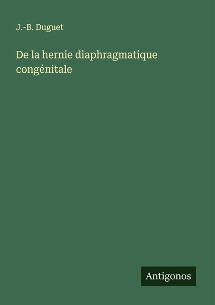 De la hernie diaphragmatique congénitale