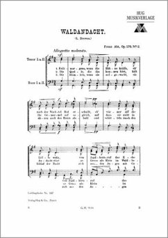 Cover Waldandacht op.175,2 für Männerchor a cappella Partitur