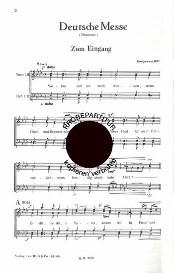 Schubert, Franz Deutsche Messe Männerchor Schubert, Franz Deutsche Messe Männerchor