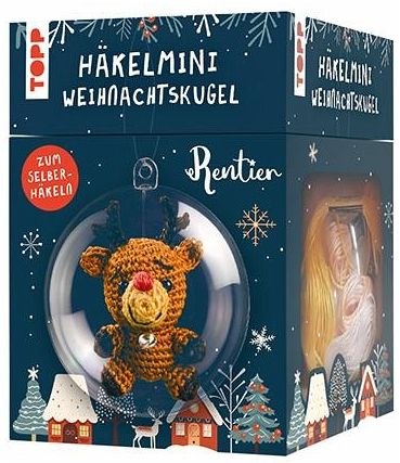 Häkelmini-Weihnachtskugel Häkelset Rentier   (Restauflage)