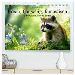 Frech, flauschig, fantastisch - Der Waschbären-Kalender (hochwertiger Premium Wandkalender 2026 DIN A2 quer), Kunstdruck in Hochglanz