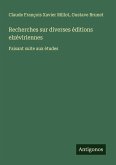Recherches sur diverses éditions elzéviriennes