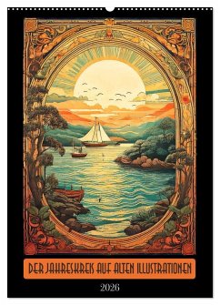 Der Jahreskreis auf alten Illustrationen (Wandkalender 2026 DIN A2 hoch), CALVENDO Monatskalender
