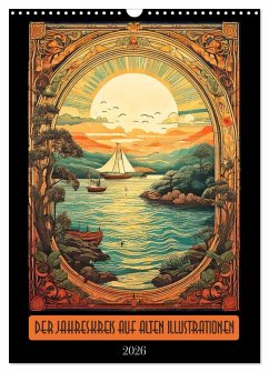 Der Jahreskreis auf alten Illustrationen (Wandkalender 2026 DIN A3 hoch), CALVENDO Monatskalender