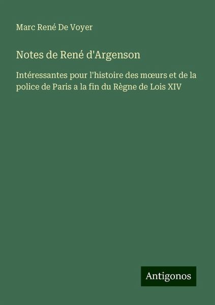 Notes de René d'Argenson