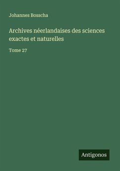 Cover Archives néerlandaises des sciences exactes et naturelles
