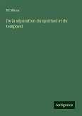 De la séparation du spirituel et du temporel