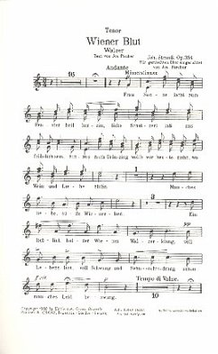 Wiener Blut op.354 für gem chor und Klavier Tenor Cover Wiener Blut op.354 für gem chor und Klavier Tenor