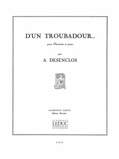 Cover D'un troubadour pour clarinette et piano