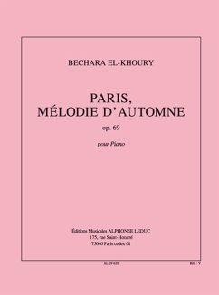 Cover Paris mélodie d'automne op.69 pour piano