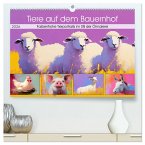 Tiere auf dem Bauernhof. Farbenfrohe Tierportraits im Stil der Ölmalerei (hochwertiger Premium Wandkalender 2026 DIN A2 quer), Kunstdruck in Hochglanz