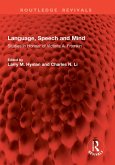 Language, Speech and Mind (eBook, PDF)