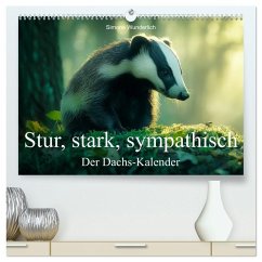 Cover Stur, stark, sympathisch - Der Dachs - Kalender (hochwertiger Premium Wandkalender 2026 DIN A2 quer), Kunstdruck in Hochglanz