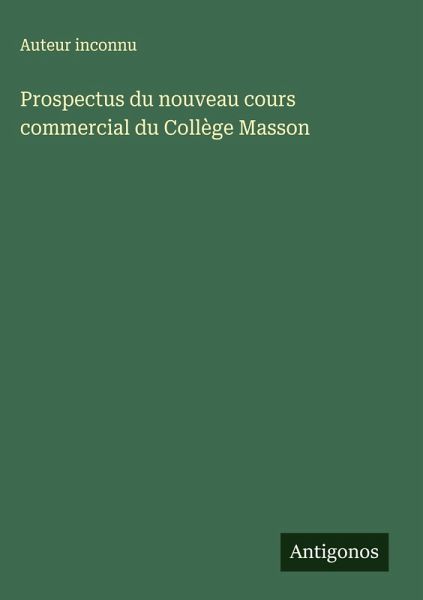 Prospectus du nouveau cours commercial du Collège Masson Prospectus du nouveau cours commercial du Collège Masson