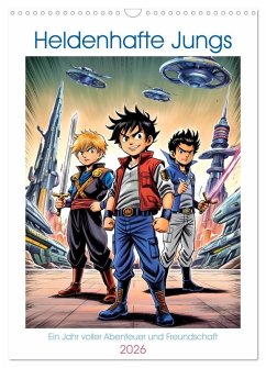 Heldenhafte Jungs - Ein Jahr voller Abenteuer und Freundschaft (Wandkalender 2026 DIN A3 hoch), CALVENDO Monatskalender - Calvendo;Blohm, Melissa