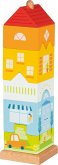 Goki 58358 - Stapelturm Stadtvilla, 7-teilig, Holz, Stapelspiel