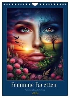 Feminine Facetten - Portraits in Doppelbelichtung (Wandkalender 2026 DIN A4 hoch), CALVENDO Monatskalender
