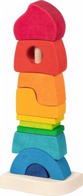 Cover Goki 58350 - Stapelschlösschen, 11-teilig, Holz Ahorn, goki evolution