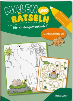Cover Malen und Rätseln für Kindergartenkinder. Dinosaurier