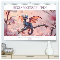 Cover Regenbogenschuppen - Die geheime Welt der magischen Miniatur Drachen (hochwertiger Premium Wandkalender 2026 DIN A2 quer), Kunstdruck in Hochglanz