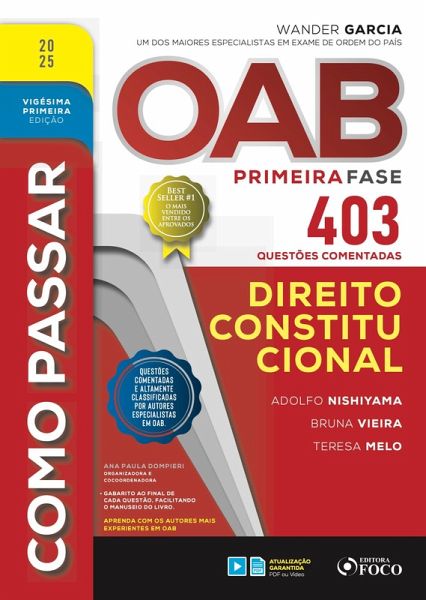 Como passar OAB primeira fase - 403 questões comentadas - Direito constitucional (eBook, ePUB)
