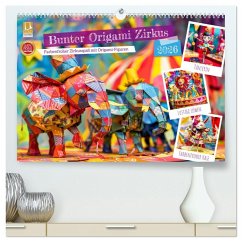 Cover Bunter Origami Zirkus - Farbenfroher Zirkusspaß mit Origami-Figuren (hochwertiger Premium Wandkalender 2026 DIN A2 quer), Kunstdruck in Hochglanz