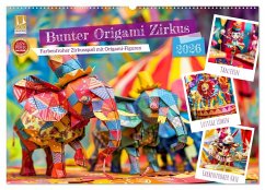 Cover Bunter Origami Zirkus - Farbenfroher Zirkusspaß mit Origami-Figuren (Wandkalender 2026 DIN A2 quer), CALVENDO Monatskalender