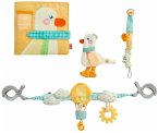 HABA 2012333001 - Baby-Spiel-Set 4-in-1 (Kinderwagenkette/Schnullerkette/Greifling/Stoffbuch), Baby-Geschenkset