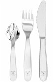 HABA 2012819003 - Besteck Wald, 3-teilig, Edelstahl, Kinderbesteck mit Bärenmotiv