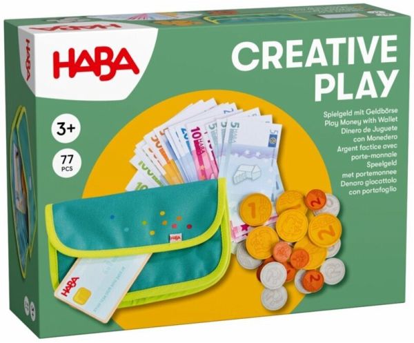 HABA 2012308001 - Creative Play Spielgeld mit Geldbörse, 77-teilig, Zubehör für Kaufladen HABA 2012308001 - Creative Play Spielgeld mit Geldbörse, 77-teilig, Zubehör für Kaufladen
